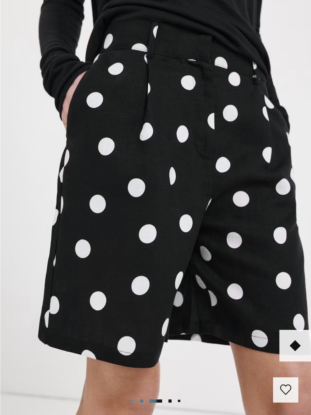 Mango Lyocell polka dot shorts. Size 4 NWT